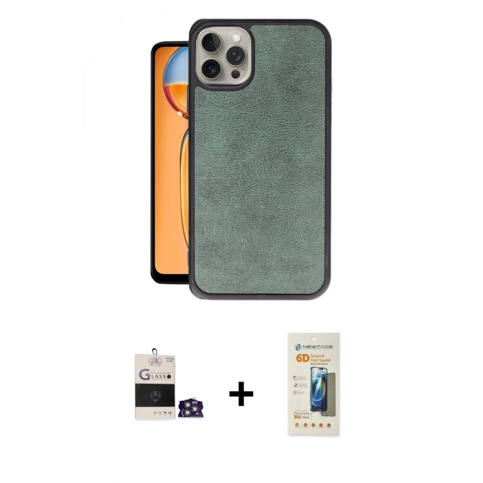 MARSİLYAN™- iPhone 14 Pro Max Kılıf Kıvılcım Işık Serisi - Siyah 6D Mat Seramik Hayalet Nano Ekran Koruyucu + Bilvis Titan Kamera Lens - GS