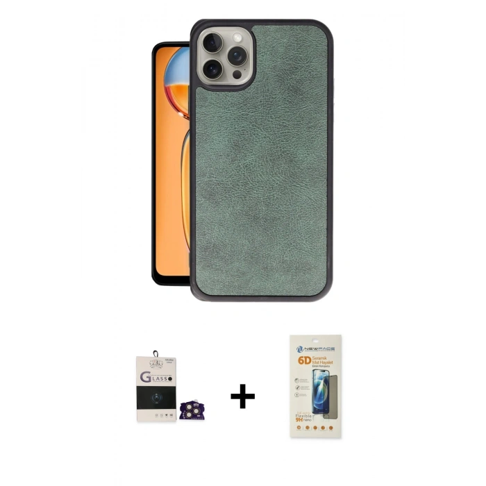 MARSİLYAN™- iPhone 14 Pro Max Kılıf Kıvılcım Işık Serisi - Siyah 6D Mat Seramik Hayalet Nano Ekran Koruyucu + Bilvis Titan Kamera Lens - GD