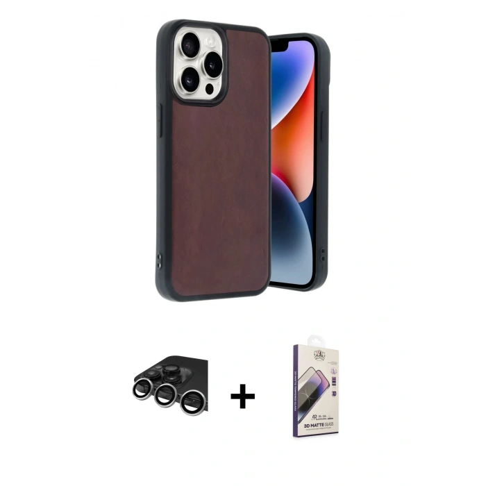 MARSİLYAN™- iPhone 14 Pro Max Kılıf Kıvılcım Işık Serisi - Siyah Bilvis 3D Mat Cam Ekran Koruyucu + Raze Metal Kamera Lens - GS