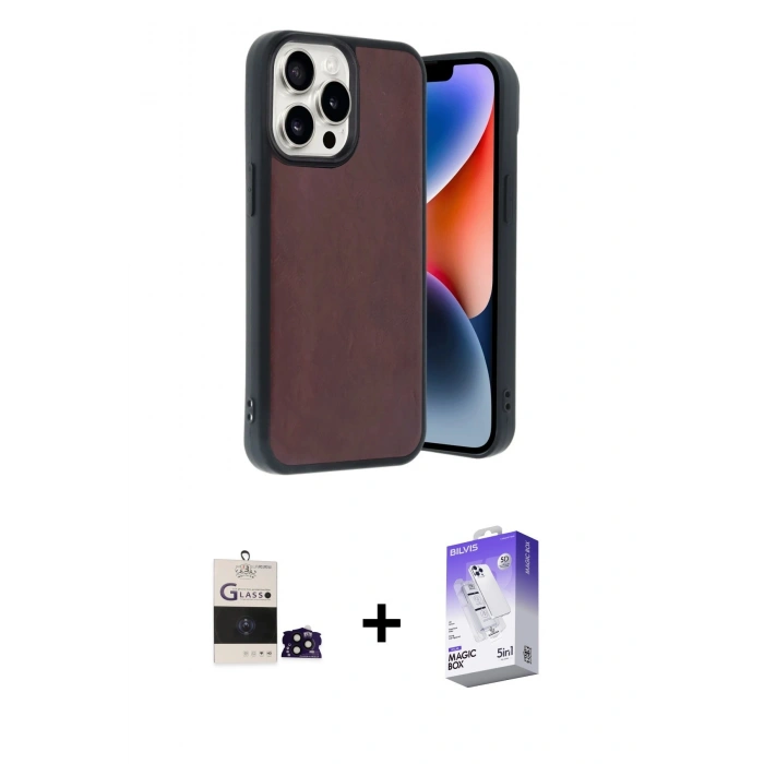 MARSİLYAN™- iPhone 14 Pro Max Kılıf Kıvılcım Işık Serisi - Siyah Bilvis 5in1 3D Magic Cam Ekran Koruyucu + Siyah Bilvis Titan Kamera Lens