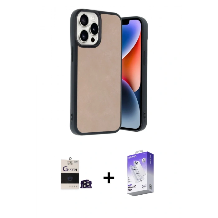 MARSİLYAN™- iPhone 14 Pro Max Kılıf Kıvılcım Işık Serisi - Siyah Bilvis 5in1 3D Magic Cam Ekran Koruyucu + Bilvis Titan Kamera Lens - DNMR