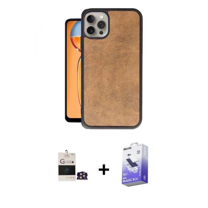 MARSİLYAN™- iPhone 14 Pro Max Kılıf Kıvılcım Işık Serisi - Siyah Bilvis 5in1 5D Magic Hayalet Cam Ekran Koruyucu + Gold Bilvis Titan Kamera Lens