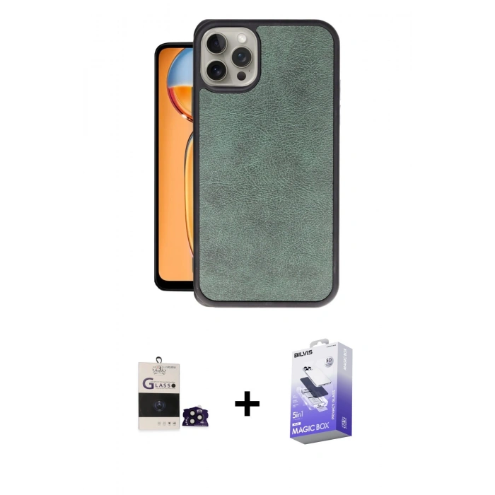MARSİLYAN™- iPhone 14 Pro Max Kılıf Kıvılcım Işık Serisi - Siyah Bilvis 5in1 5D Magic Hayalet Cam Ekran Koruyucu + Bilvis Titan Kamera Lens - SH