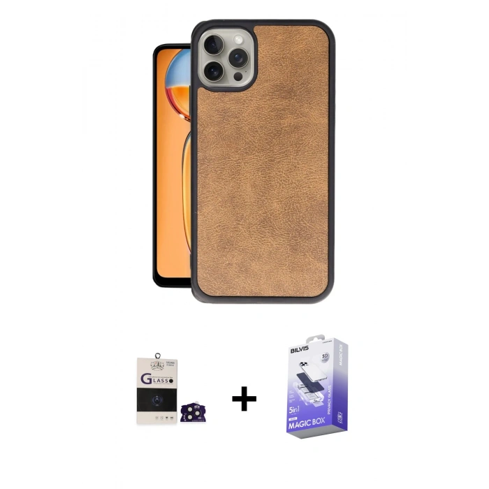 MARSİLYAN™- iPhone 14 Pro Max Kılıf Kıvılcım Işık Serisi - Siyah Bilvis 5in1 5D Magic Hayalet Cam Ekran Koruyucu + Derin Mor Bilvis Titan Kamera Lens