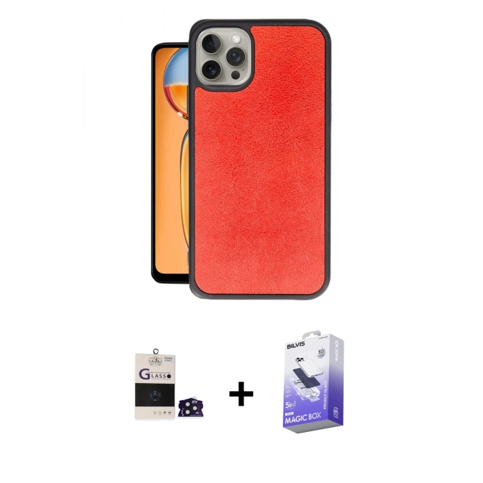 MARSİLYAN™- iPhone 14 Pro Max Kılıf Kıvılcım Işık Serisi - Siyah Bilvis 5in1 5D Magic Hayalet Cam Ekran Koruyucu + Derin Mor Bilvis Titan Kamera Lens