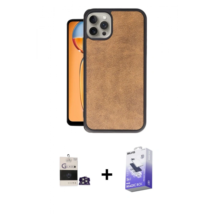 MARSİLYAN™- iPhone 14 Pro Max Kılıf Kıvılcım Işık Serisi - Siyah Bilvis 5in1 5D Magic Hayalet Cam Ekran Koruyucu + Bilvis Titan Kamera Lens - GS