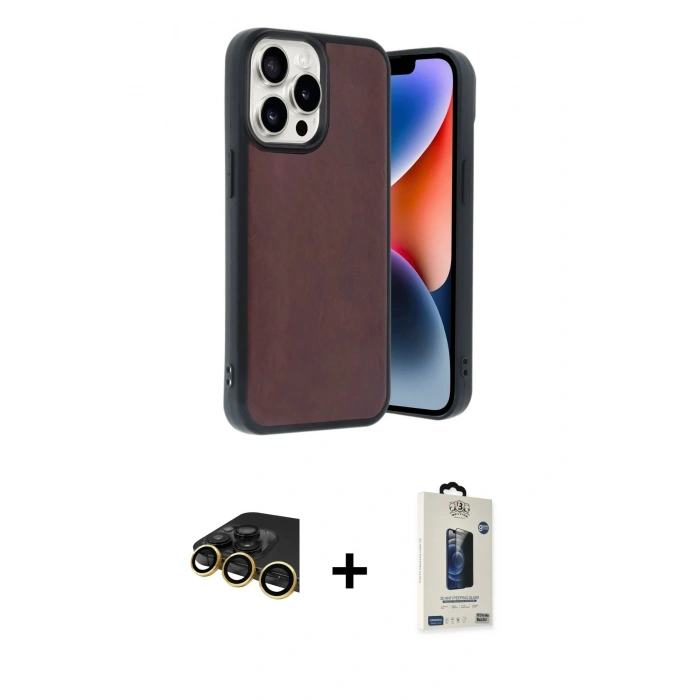 MARSİLYAN™- iPhone 14 Pro Max Kılıf Kıvılcım Işık Serisi - Siyah Bilvis Hayalet Cam Ekran Koruyucu + Raze Metal Kamera Lens - GD