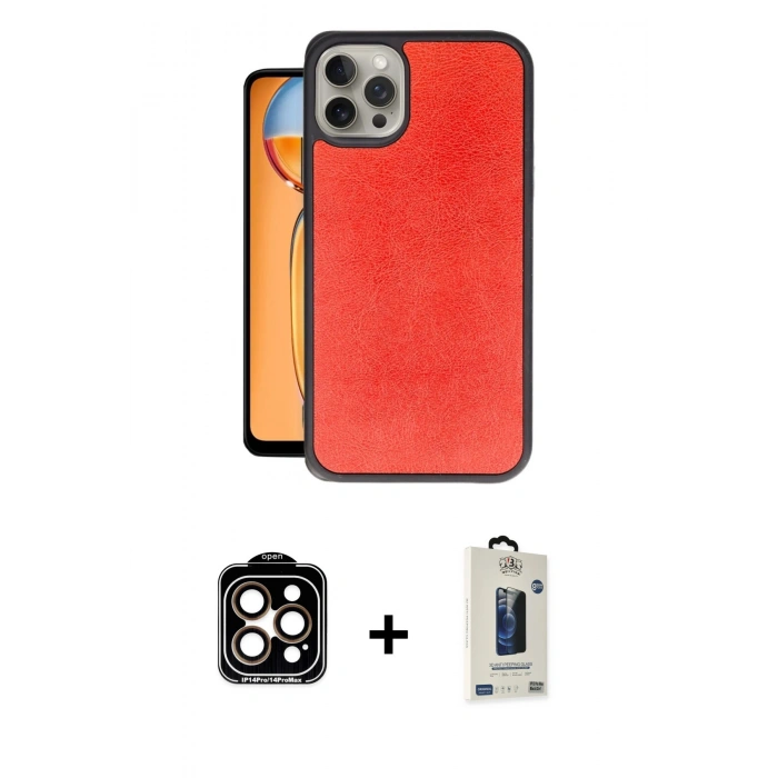 MARSİLYAN™- iPhone 14 Pro Max Kılıf Kıvılcım Işık Serisi - Siyah Bilvis Hayalet Cam Ekran Koruyucu + PVD Metal Kamera Lens - TU