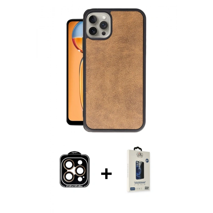 MARSİLYAN™- iPhone 14 Pro Max Kılıf Kıvılcım Işık Serisi - Siyah Bilvis Hayalet Cam Ekran Koruyucu + PVD Metal Kamera Lens - TU