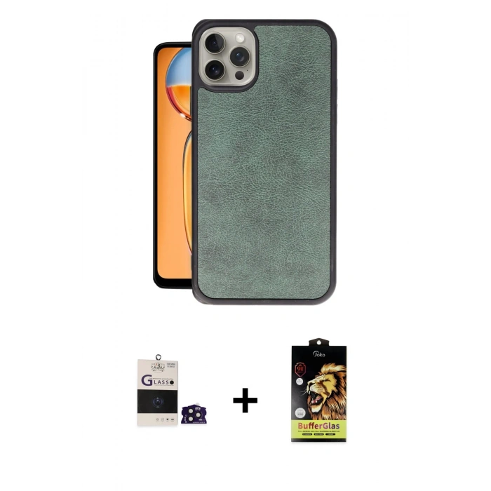 MARSİLYAN™- iPhone 14 Pro Max Kılıf Kıvılcım Işık Serisi - Siyah Buffer Cam Ekran Koruyucu + Bilvis Titan Kamera Lens - DNMR