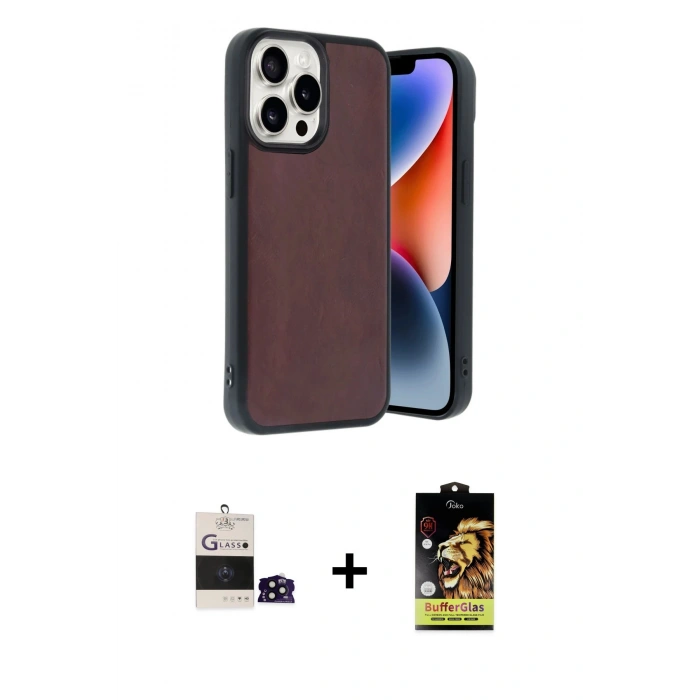 MARSİLYAN™- iPhone 14 Pro Max Kılıf Kıvılcım Işık Serisi - Siyah Buffer Cam Ekran Koruyucu + Bilvis Titan Kamera Lens - SH