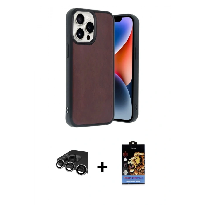 MARSİLYAN™- iPhone 14 Pro Max Kılıf Kıvılcım Işık Serisi - Siyah Buffer Hayalet Cam Ekran Koruyucu + Raze Metal Kamera Lens - GS