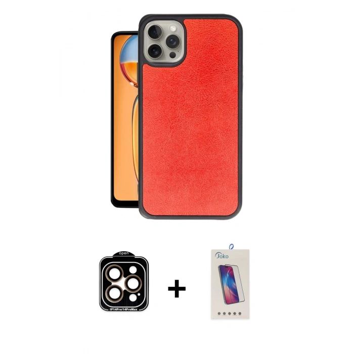 MARSİLYAN™- iPhone 14 Pro Max Kılıf Kıvılcım Işık Serisi - Siyah Joko 5D Cam + PVD Metal Kamera Lens - TU