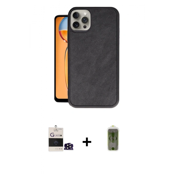 MARSİLYAN™- iPhone 14 Pro Max Kılıf Kıvılcım Işık Serisi - Siyah Joko Magic 5D Hayalet Cam + Bilvis Titan Kamera Lens - SH