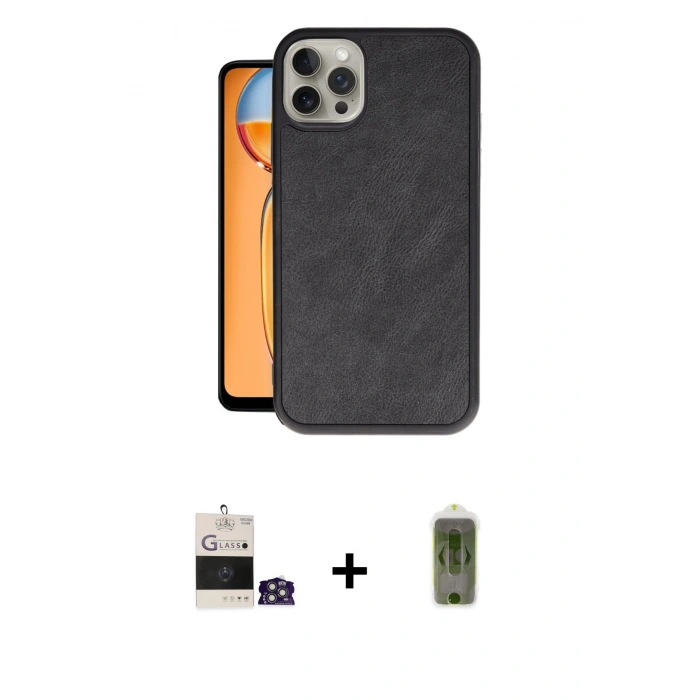 MARSİLYAN™- iPhone 14 Pro Max Kılıf Kıvılcım Işık Serisi - Siyah Joko Magic 5D Hayalet Cam + Bilvis Titan Kamera Lens - GS