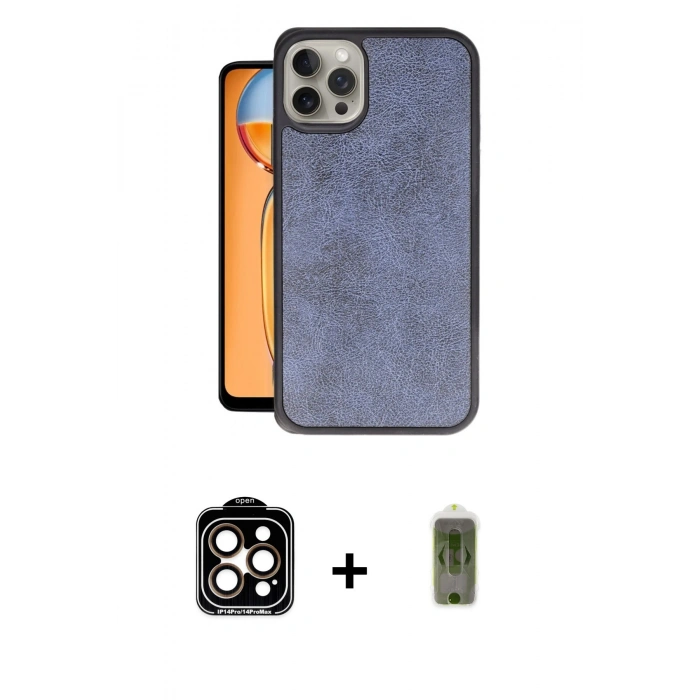 MARSİLYAN™- iPhone 14 Pro Max Kılıf Kıvılcım Işık Serisi - Siyah Joko Magic 5D Hayalet Cam + PVD Metal Kamera Lens - TU