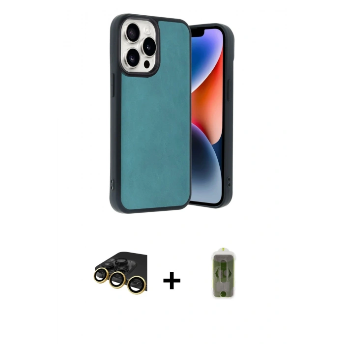 MARSİLYAN™- iPhone 14 Pro Max Kılıf Kıvılcım Işık Serisi - Siyah Joko Magic 5D Hayalet Cam + Raze Metal Kamera Lens - GD