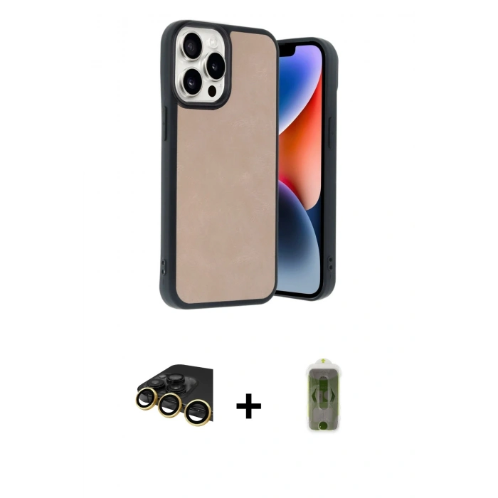 MARSİLYAN™- iPhone 14 Pro Max Kılıf Kıvılcım Işık Serisi - Siyah Joko Magic 5D Hayalet Cam + Raze Metal Kamera Lens - GD