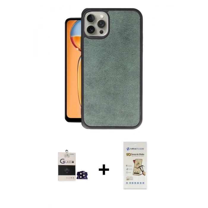 MARSİLYAN™- iPhone 14 Pro Max Kılıf Kıvılcım Işık Serisi - Siyah Mat Seramik Nano Ekran Koruyucu + Bilvis Titan Kamera Lens - SH