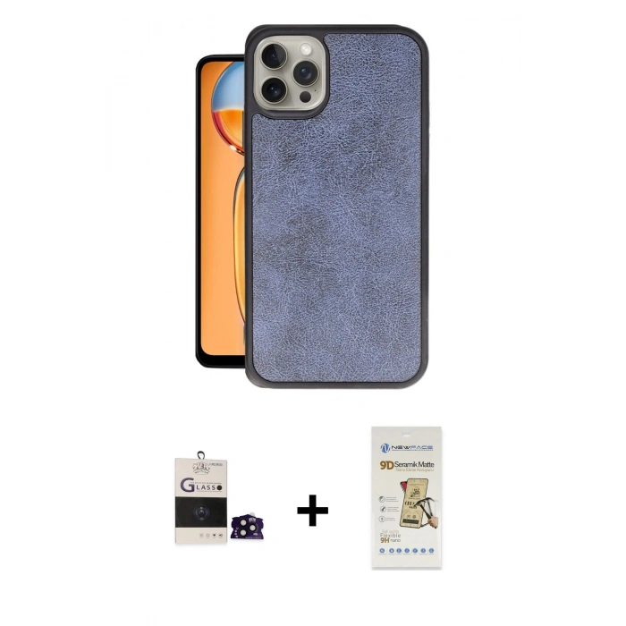 MARSİLYAN™- iPhone 14 Pro Max Kılıf Kıvılcım Işık Serisi - Siyah Mat Seramik Nano Ekran Koruyucu + Bilvis Titan Kamera Lens - SH