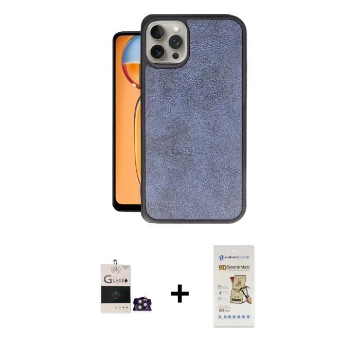MARSİLYAN™- iPhone 14 Pro Max Kılıf Kıvılcım Işık Serisi - Siyah Mat Seramik Nano Ekran Koruyucu + Bilvis Titan Kamera Lens - GD
