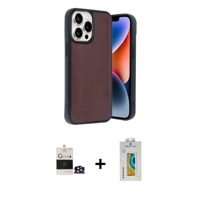 MARSİLYAN™- iPhone 14 Pro Max Kılıf Kıvılcım Işık Serisi - Siyah Polymer Nano Ekran Koruyucu + Bilvis Titan Kamera Lens - GD