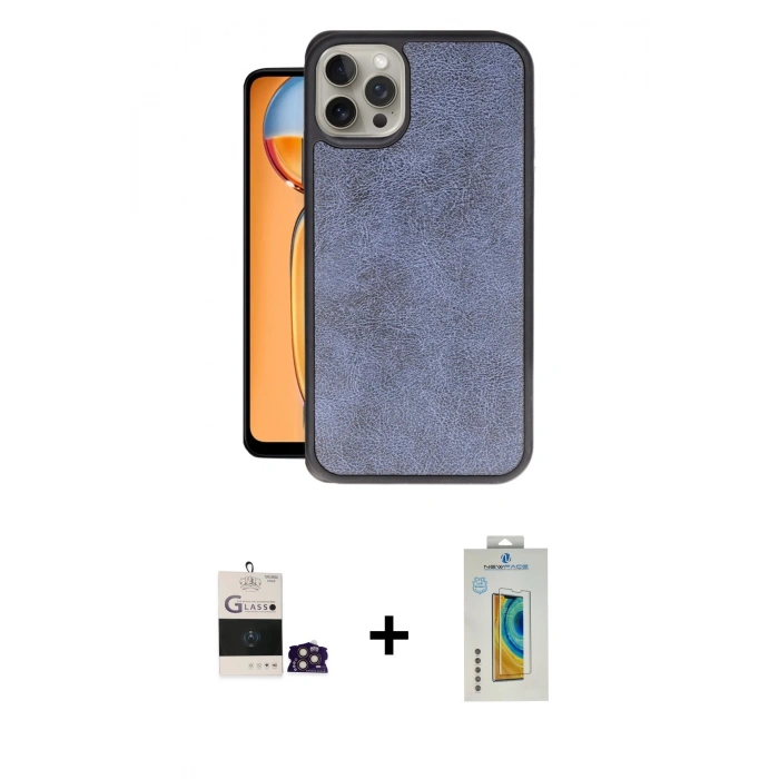 MARSİLYAN™- iPhone 14 Pro Max Kılıf Kıvılcım Işık Serisi - Siyah Polymer Nano Ekran Koruyucu + Bilvis Titan Kamera Lens - GD