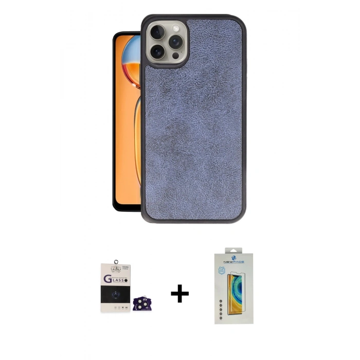 MARSİLYAN™- iPhone 14 Pro Max Kılıf Kıvılcım Işık Serisi - Siyah Polymer Nano Ekran Koruyucu + Bilvis Titan Kamera Lens - DNMR