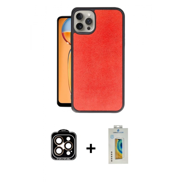 MARSİLYAN™- iPhone 14 Pro Max Kılıf Kıvılcım Işık Serisi - Siyah Polymer Nano Ekran Koruyucu + PVD Metal Kamera Lens - TU