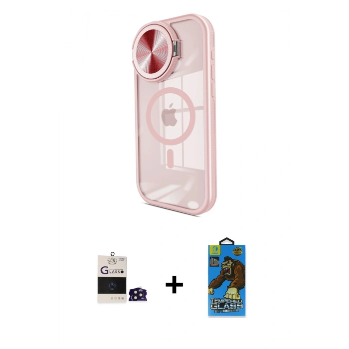 MARSİLYAN™- iPhone 14 Pro Max Kılıf Kıvılcım Modern Koleksiyonu - Siyah 18D Cam Ekran Koruyucu + Bilvis Titan Kamera Lens - DNMR