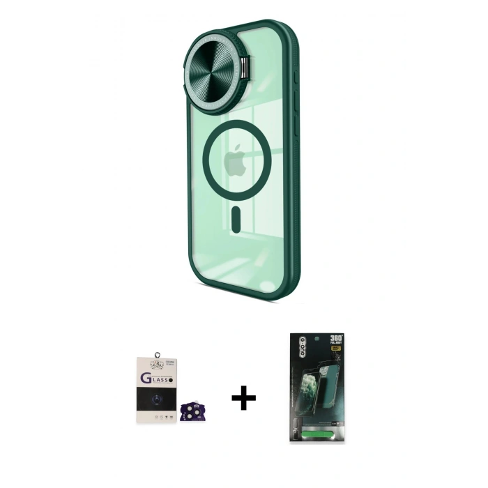 MARSİLYAN™- iPhone 14 Pro Max Kılıf Kıvılcım Modern Koleksiyonu - Siyah 360 Mat Full Body Arka Koruyucu + Bilvis Titan Kamera Lens - DNMR