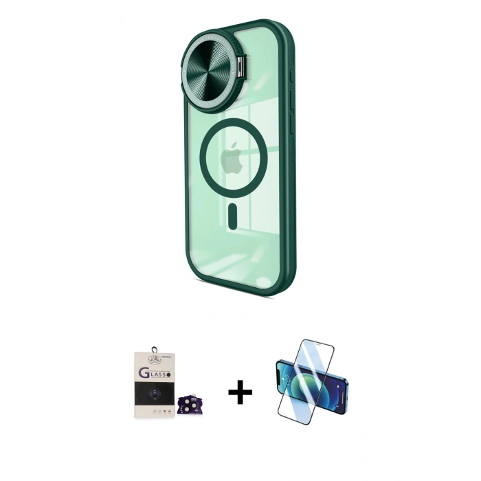 MARSİLYAN™- iPhone 14 Pro Max Kılıf Kıvılcım Modern Koleksiyonu - Siyah 3D Antistatik Cam Ekran Koruyucu + Bilvis Titan Kamera Lens - SH