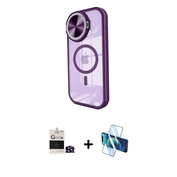 MARSİLYAN™- iPhone 14 Pro Max Kılıf Kıvılcım Modern Koleksiyonu - Siyah 3D Antistatik Cam Ekran Koruyucu + Bilvis Titan Kamera Lens - DNMR