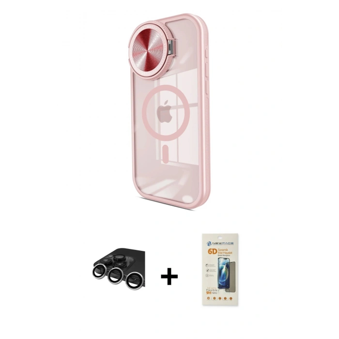 MARSİLYAN™- iPhone 14 Pro Max Kılıf Kıvılcım Modern Koleksiyonu - Siyah 6D Mat Seramik Hayalet Nano Ekran Koruyucu + Raze Metal Kamera Lens - GS
