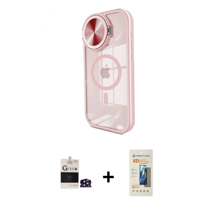 MARSİLYAN™- iPhone 14 Pro Max Kılıf Kıvılcım Modern Koleksiyonu - Siyah 6D Mat Seramik Hayalet Nano Ekran Koruyucu + Bilvis Titan Kamera Lens - DNMR