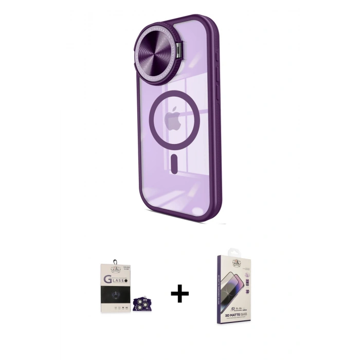 MARSİLYAN™- iPhone 14 Pro Max Kılıf Kıvılcım Modern Koleksiyonu - Siyah Bilvis 3D Mat Cam Ekran Koruyucu + Bilvis Titan Kamera Lens - GS