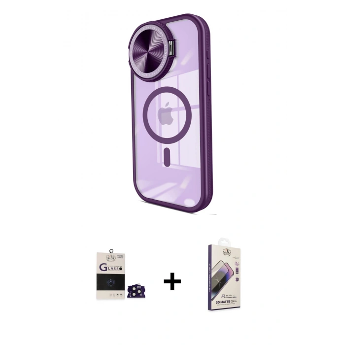 MARSİLYAN™- iPhone 14 Pro Max Kılıf Kıvılcım Modern Koleksiyonu - Siyah Bilvis 3D Mat Cam Ekran Koruyucu + Bilvis Titan Kamera Lens - DNMR