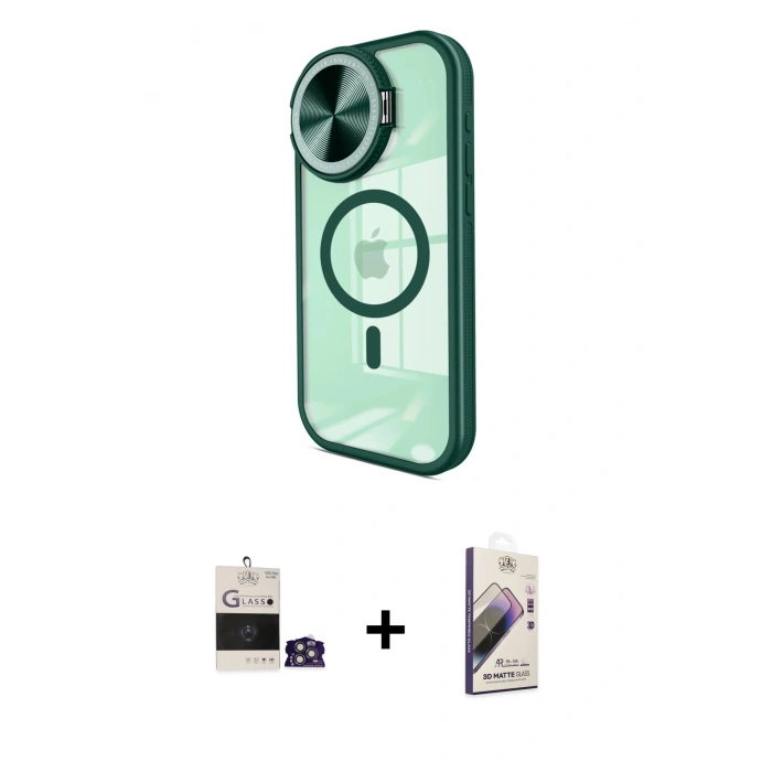 MARSİLYAN™- iPhone 14 Pro Max Kılıf Kıvılcım Modern Koleksiyonu - Siyah Bilvis 3D Mat Cam Ekran Koruyucu + Bilvis Titan Kamera Lens - GS