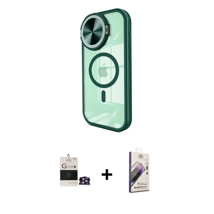 MARSİLYAN™- iPhone 14 Pro Max Kılıf Kıvılcım Modern Koleksiyonu - Siyah Bilvis 3D Mat Cam Ekran Koruyucu + Gold Bilvis Titan Kamera Lens