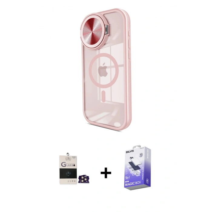 MARSİLYAN™- iPhone 14 Pro Max Kılıf Kıvılcım Modern Koleksiyonu - Siyah Bilvis 5in1 5D Magic Hayalet Cam Ekran Koruyucu + Bilvis Titan Kamera Lens - GD