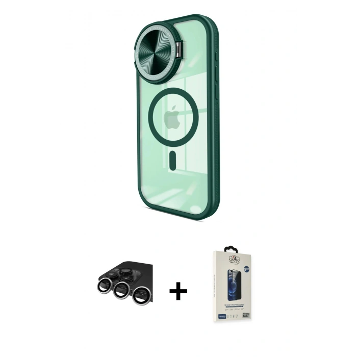 MARSİLYAN™- iPhone 14 Pro Max Kılıf Kıvılcım Modern Koleksiyonu - Siyah Bilvis Hayalet Cam Ekran Koruyucu + Raze Metal Kamera Lens - GS