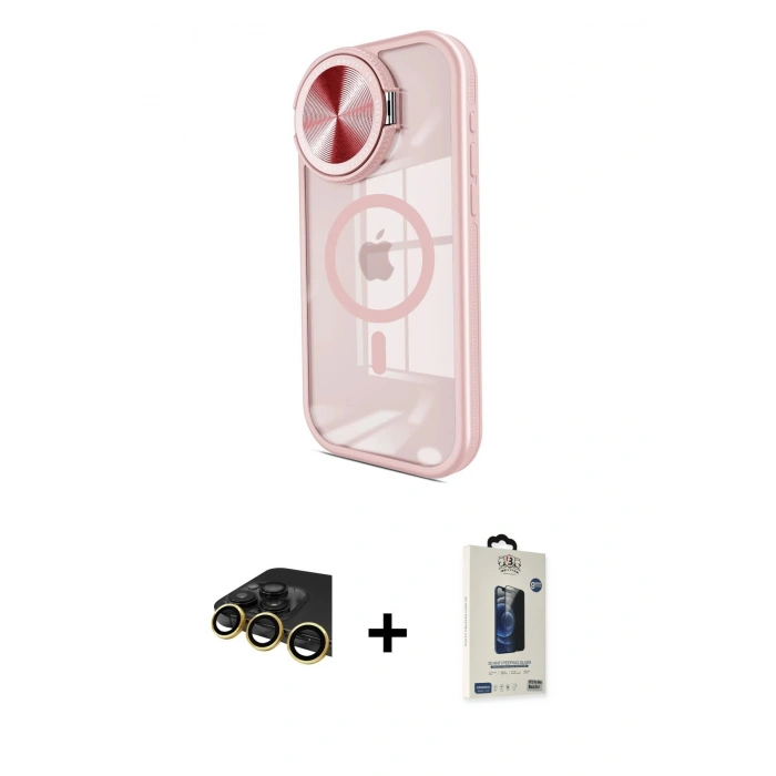 MARSİLYAN™- iPhone 14 Pro Max Kılıf Kıvılcım Modern Koleksiyonu - Siyah Bilvis Hayalet Cam Ekran Koruyucu + Raze Metal Kamera Lens - GD