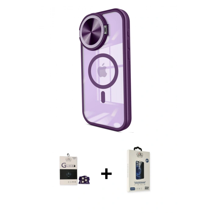 MARSİLYAN™- iPhone 14 Pro Max Kılıf Kıvılcım Modern Koleksiyonu - Siyah Bilvis Hayalet Cam Ekran Koruyucu + Bilvis Titan Kamera Lens - GD