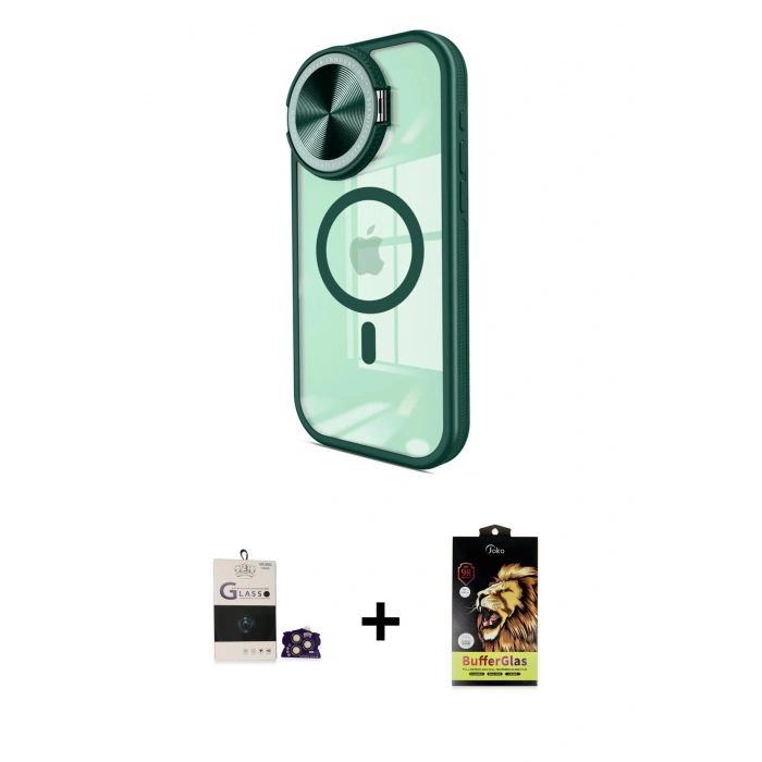 MARSİLYAN™- iPhone 14 Pro Max Kılıf Kıvılcım Modern Koleksiyonu - Siyah Buffer Cam Ekran Koruyucu + Bilvis Titan Kamera Lens - GD