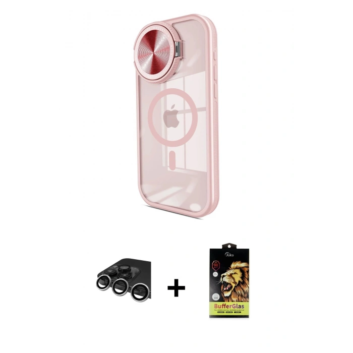 MARSİLYAN™- iPhone 14 Pro Max Kılıf Kıvılcım Modern Koleksiyonu - Siyah Buffer Cam Ekran Koruyucu + Raze Metal Kamera Lens - GS
