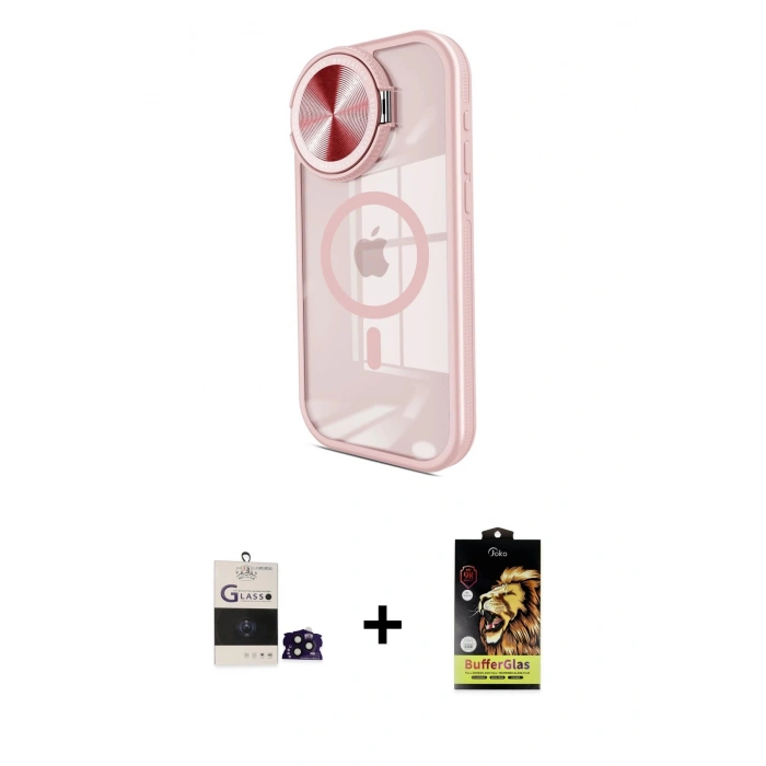 MARSİLYAN™- iPhone 14 Pro Max Kılıf Kıvılcım Modern Koleksiyonu - Siyah Buffer Cam Ekran Koruyucu + Siyah Bilvis Titan Kamera Lens