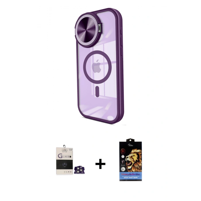 MARSİLYAN™- iPhone 14 Pro Max Kılıf Kıvılcım Modern Koleksiyonu - Siyah Buffer Hayalet Cam Ekran Koruyucu + Bilvis Titan Kamera Lens - GS