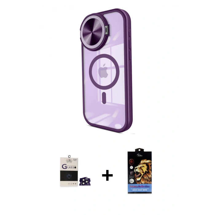 MARSİLYAN™- iPhone 14 Pro Max Kılıf Kıvılcım Modern Koleksiyonu - Siyah Buffer Hayalet Cam Ekran Koruyucu + Bilvis Titan Kamera Lens - DNMR