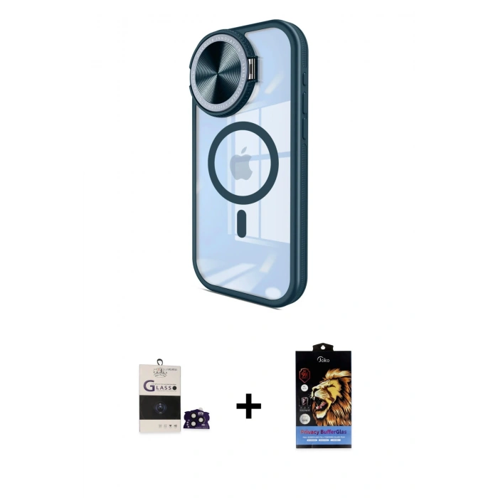 MARSİLYAN™- iPhone 14 Pro Max Kılıf Kıvılcım Modern Koleksiyonu - Siyah Buffer Hayalet Cam Ekran Koruyucu + Bilvis Titan Kamera Lens - SH