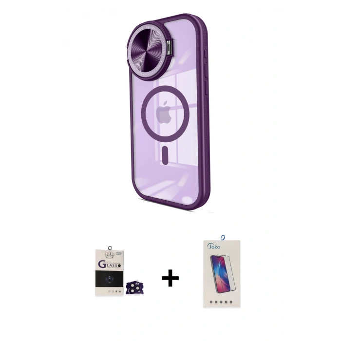 MARSİLYAN™- iPhone 14 Pro Max Kılıf Kıvılcım Modern Koleksiyonu - Siyah Joko 5D Cam + Bilvis Titan Kamera Lens - DNMR